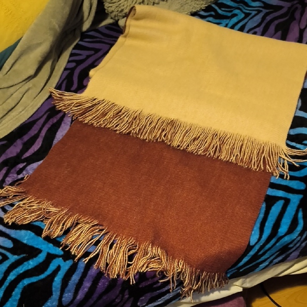 Elegant Two-Tone Fringe Scarf